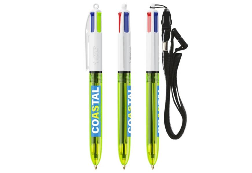 Penna BIC a 4 colori fluo personalizzata | Fullgadgets