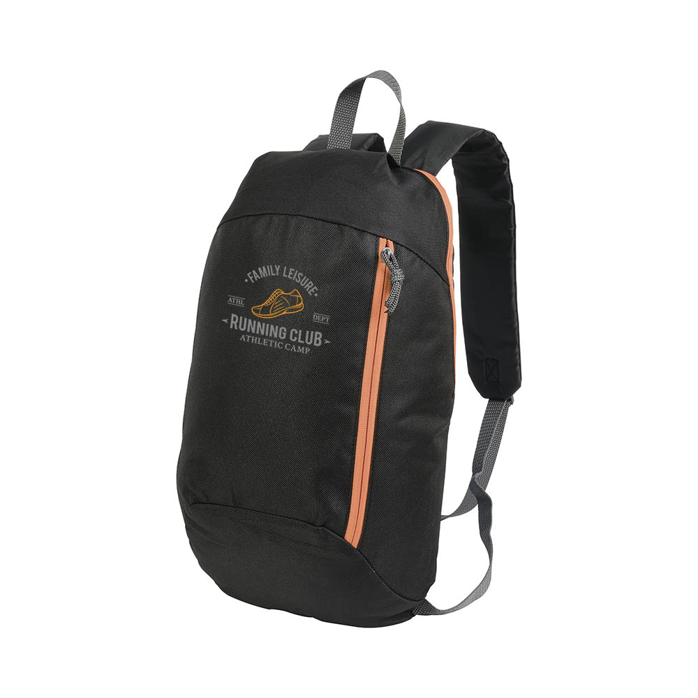 Zaino Nero Personalizzabile 600D Con 2 Tasche E Cerniere Colorate