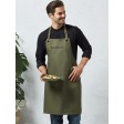 ‘Barley’ Contrast Stitch Sustainable Bib Apron FullGadgets.com