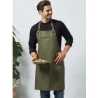 ‘Barley’ Contrast Stitch Sustainable Bib Apron FullGadgets.com