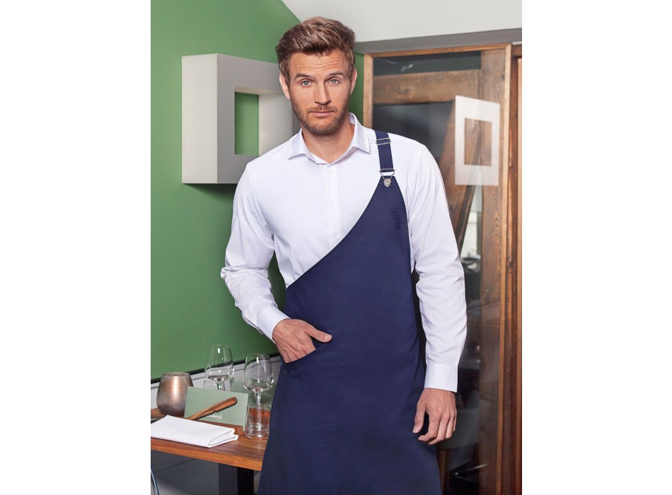 Asymmetrical Bib Apron with Pocket FullGadgets.com