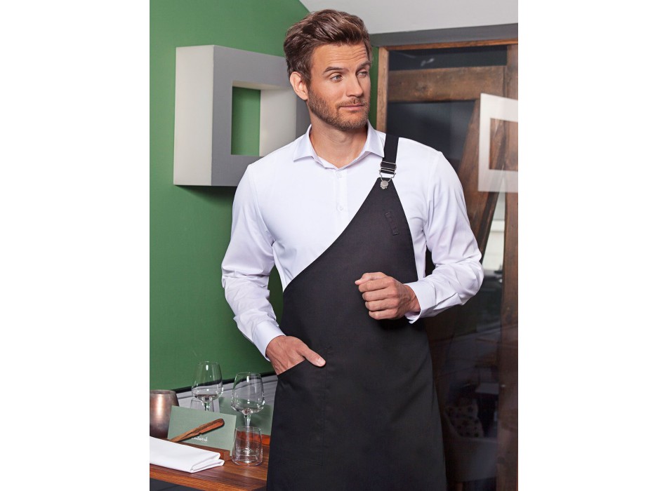 Asymmetrical Bib Apron with Pocket FullGadgets.com