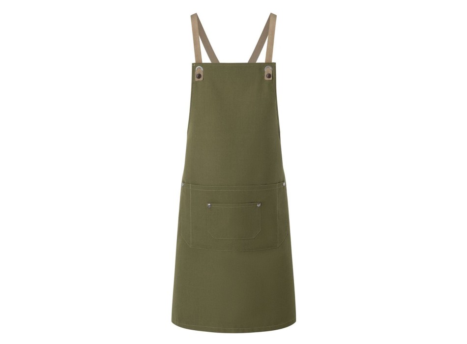 Bib Apron With Crossed Ribbons And Big Pocket FullGadgets.com