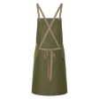 Bib Apron With Crossed Ribbons And Big Pocket FullGadgets.com