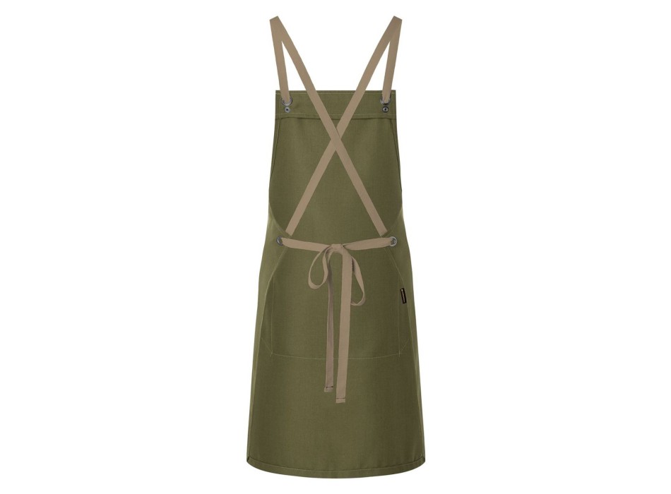 Bib Apron With Crossed Ribbons And Big Pocket FullGadgets.com