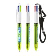 BIC® 4 Colours Fluo Penna a sfera + lanyard FullGadgets.com