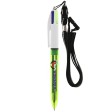 BIC® 4 Colours Fluo Penna a sfera + lanyard FullGadgets.com