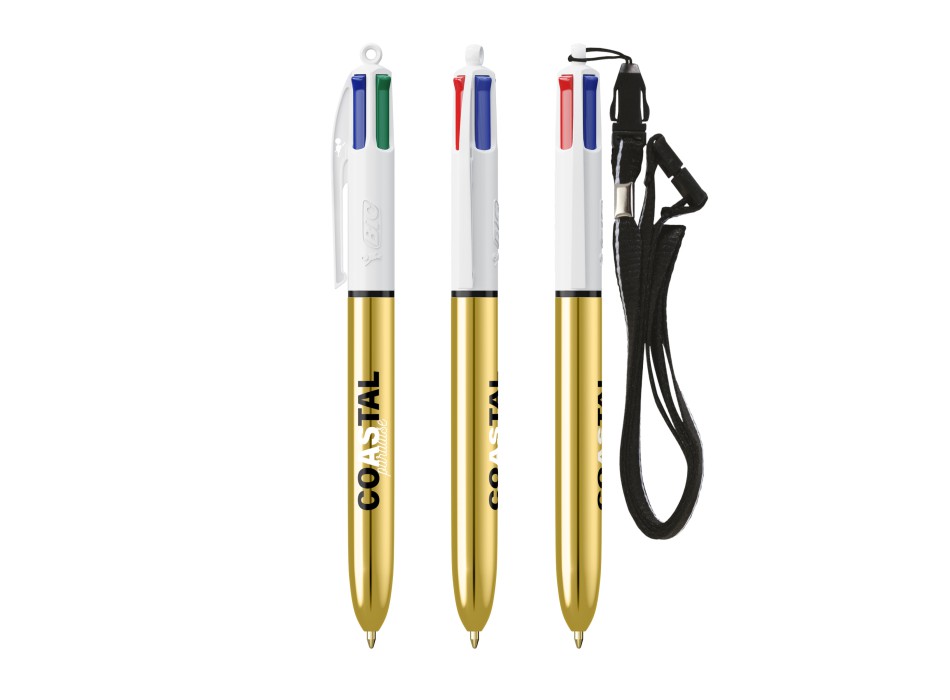 BIC® 4 Colours Shine penna a sfera + Lanyard FullGadgets.com