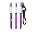 BIC® 4 Colours Shine penna a sfera + Lanyard FullGadgets.com