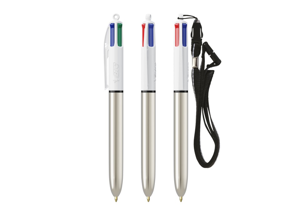 BIC® 4 Colours Shine penna a sfera + Lanyard FullGadgets.com