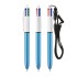 BIC® 4 Colours Shine penna a sfera + Lanyard