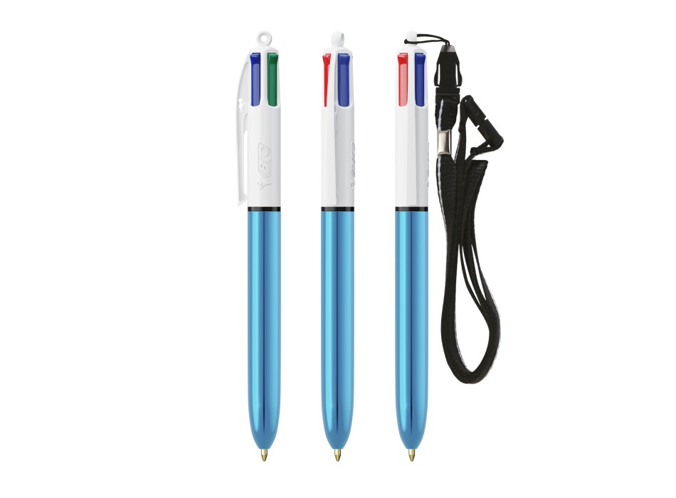 BIC® 4 Colours Shine penna a sfera + Lanyard FullGadgets.com