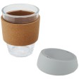 Bicchiere da 360 ml in vetro borosilicato con impugnatura in sughero e coperchio in silicone Lidan FullGadgets.com