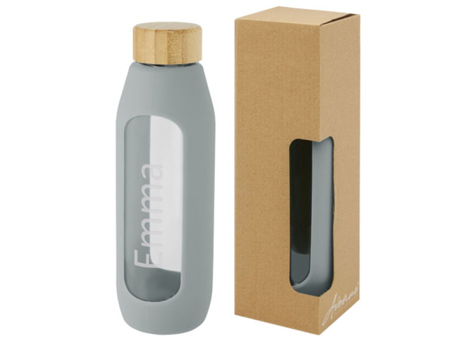 Borraccia in vetro borosilicato da 600 ml con impugnatura in silicone Tidan FullGadgets.com