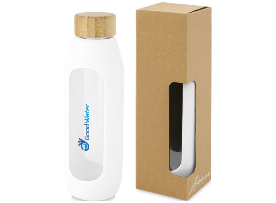 Borraccia in vetro borosilicato da 600 ml con impugnatura in silicone Tidan FullGadgets.com