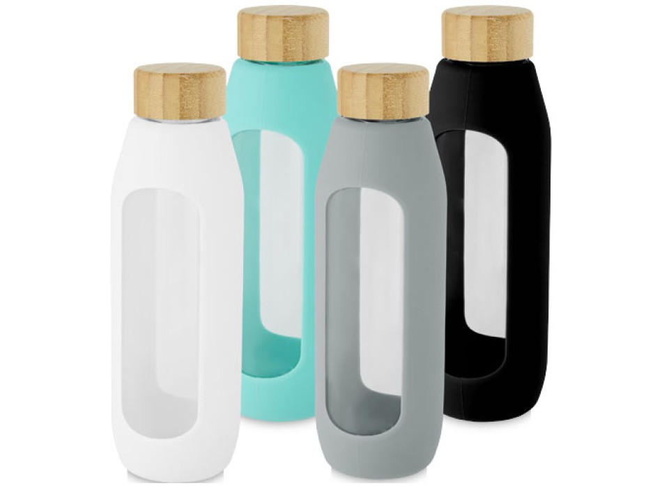 Borraccia in vetro borosilicato da 600 ml con impugnatura in silicone Tidan FullGadgets.com