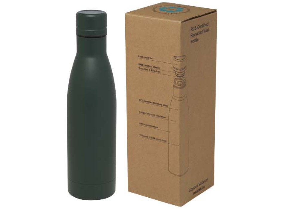 Borraccia termica con isolamento sottovuoto in rame e acciaio inossidabile riciclato certificato RCS da 500 ml Vasa FullGadgets.com