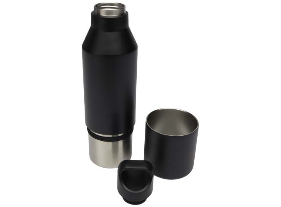 Borraccia termica da 600 ml in acciaio inox riciclato certificato RCS con tazza da 300 ml Odessy FullGadgets.com