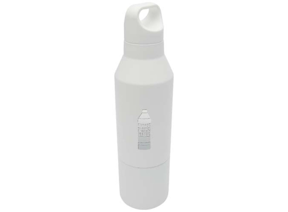 Borraccia termica da 600 ml in acciaio inox riciclato certificato RCS con tazza da 300 ml Odessy FullGadgets.com