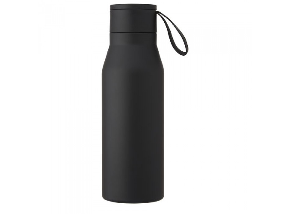 Borraccia termica in acciaio inossidabile da 500 ml con isolamento sottovuoto in rame, coperchio e cinturino in finta pelle L FullGadgets.com