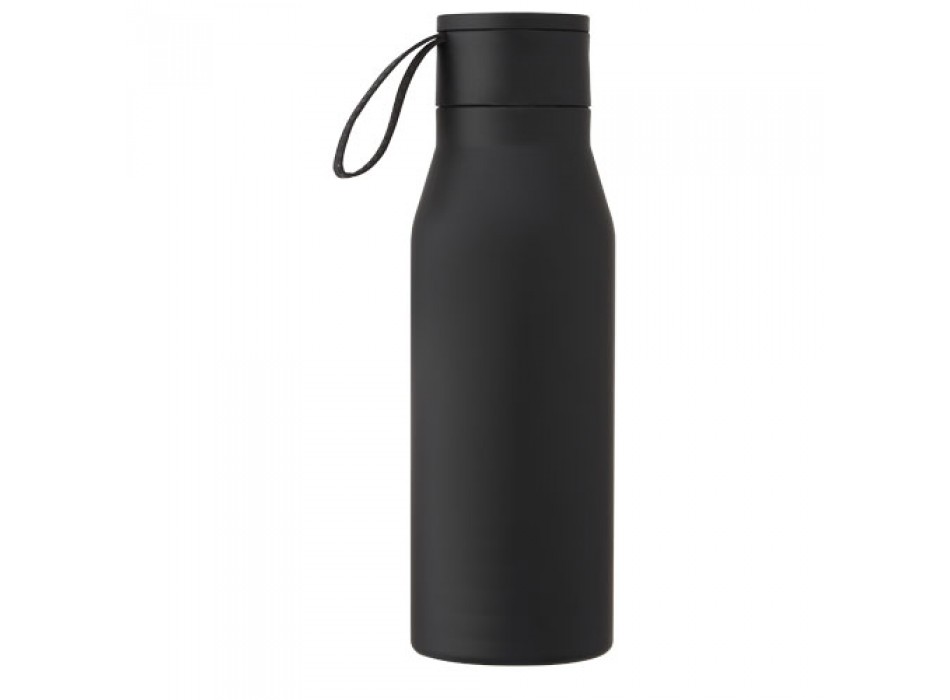 Borraccia termica in acciaio inossidabile da 500 ml con isolamento sottovuoto in rame, coperchio e cinturino in finta pelle L FullGadgets.com