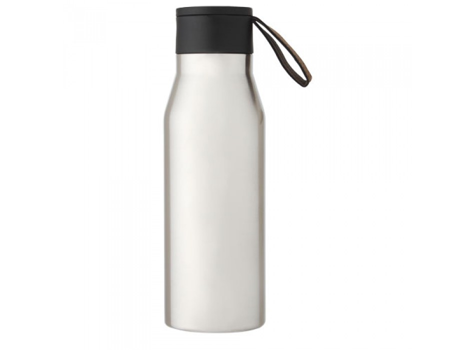 Borraccia termica in acciaio inossidabile da 500 ml con isolamento sottovuoto in rame, coperchio e cinturino in finta pelle L FullGadgets.com