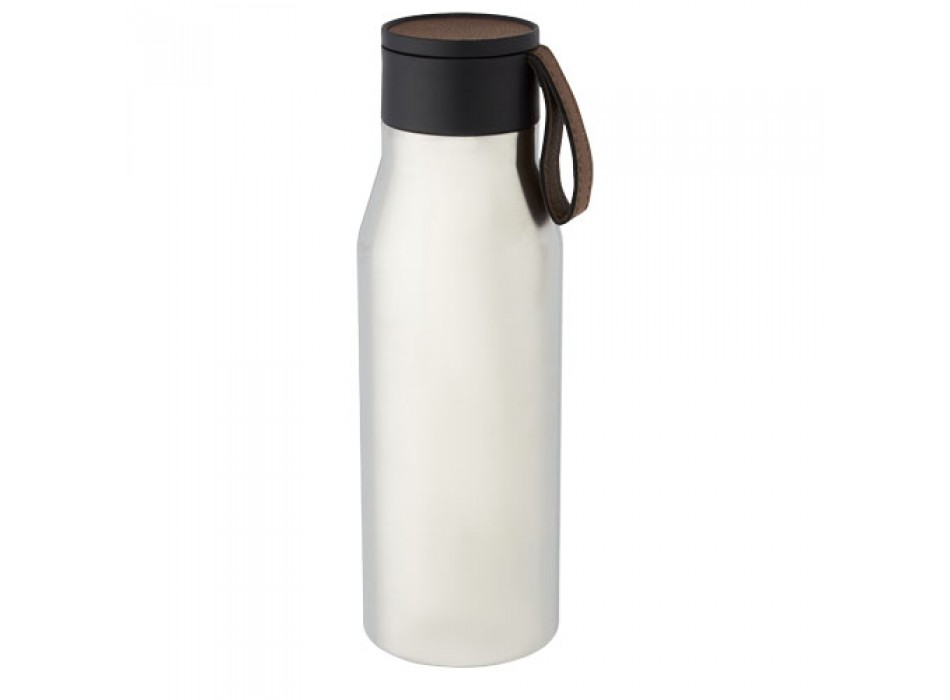 Borraccia termica in acciaio inossidabile da 500 ml con isolamento sottovuoto in rame, coperchio e cinturino in finta pelle L FullGadgets.com