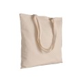 Borsa shopper naturale in cotone riciclato da 140 g/m2. È certificata GRS