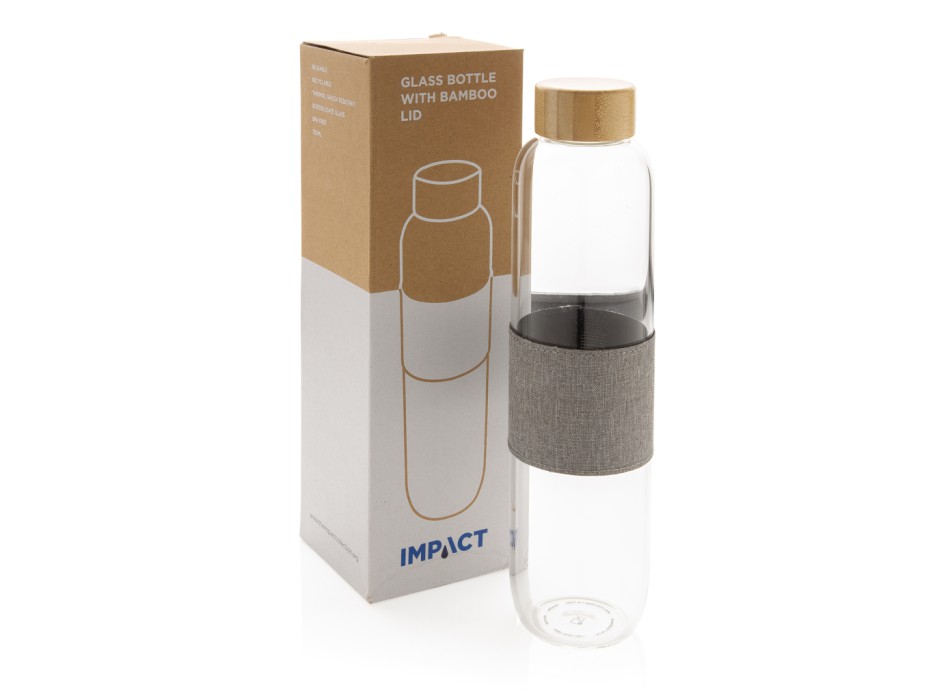 Bottiglia di vetro borosilicato Impact in bambù 750ml FullGadgets.com