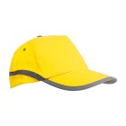Cappellino ad alta visibilità in cotone, 5 pannelli con bande e chiusura catarifrangenti FullGadgets.com