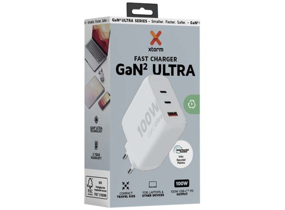 Caricabatterie da parete da 100W Xtorm XEC100 GaN² Ultra FullGadgets.com