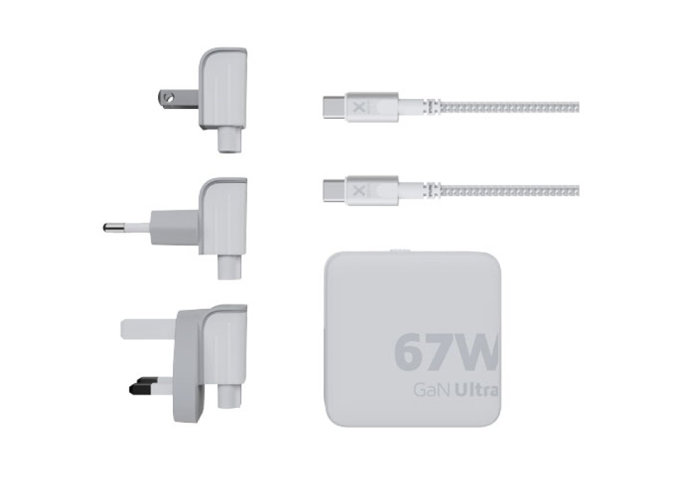 Caricabatterie da viaggio da 67 W con cavo USB-C PD da 100 W Xtorm XVC2067 GaN Ultra FullGadgets.com