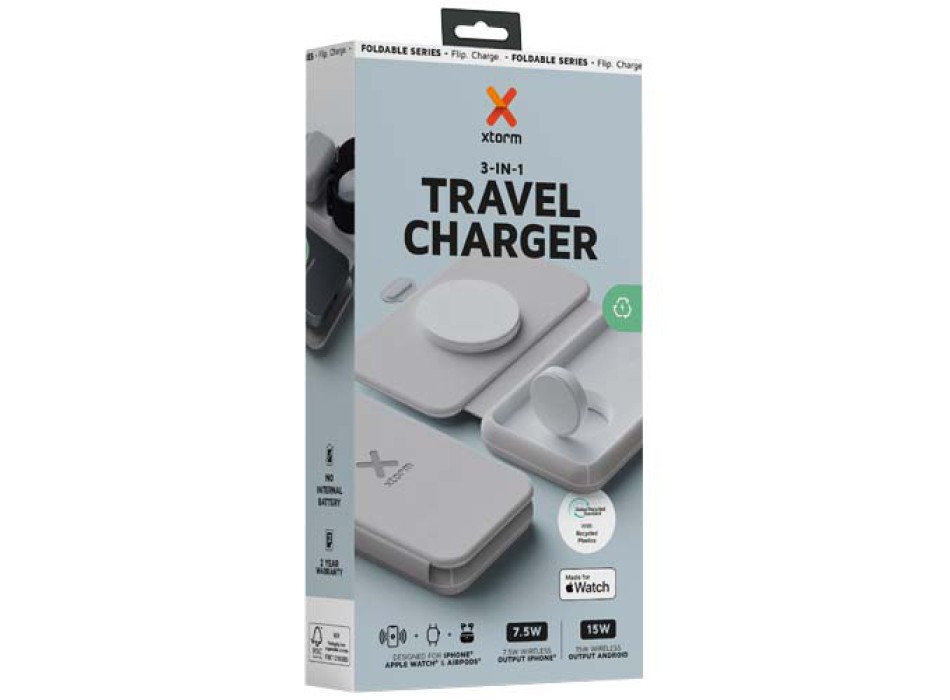 Caricabatterie da viaggio wireless 3 in 1 pieghevole da 15 W Xtorm XWF31 FullGadgets.com