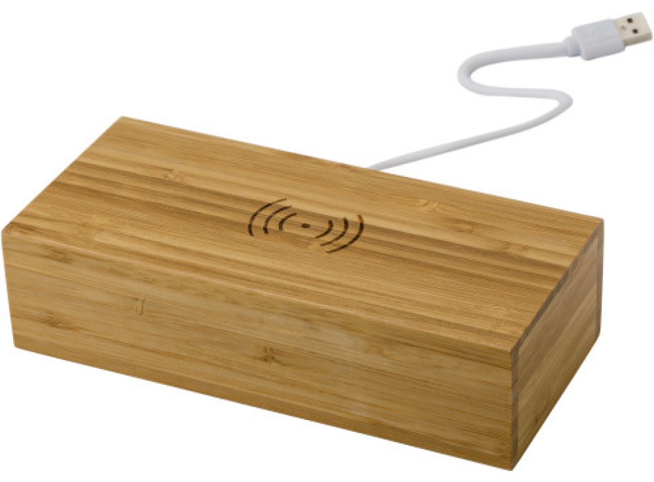 Caricabatterie wireless in bamboo con orologio Rosie FullGadgets.com