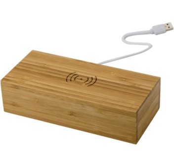 Caricabatterie wireless in bamboo con orologio Rosie FullGadgets.com