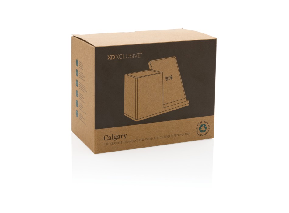 Caricatore wireless 10W Calgary in bambù FullGadgets.com