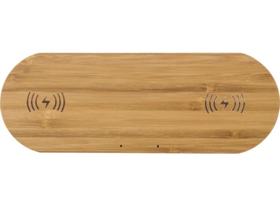 Caricatore wireless doppia posizione in bamboo Tatum FullGadgets.com