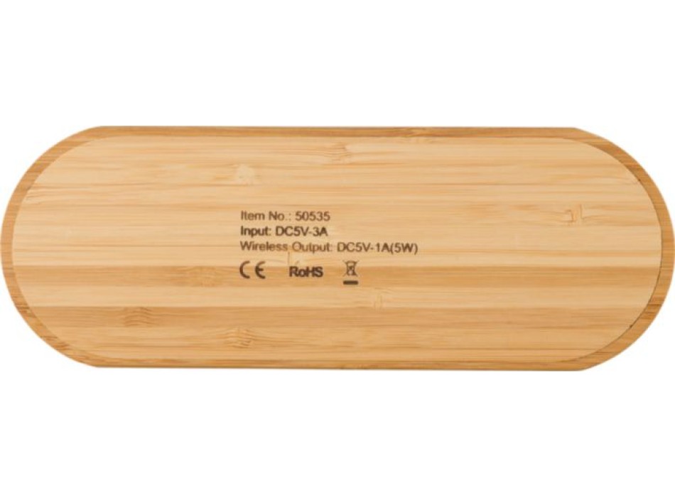 Caricatore wireless doppia posizione in bamboo Tatum FullGadgets.com