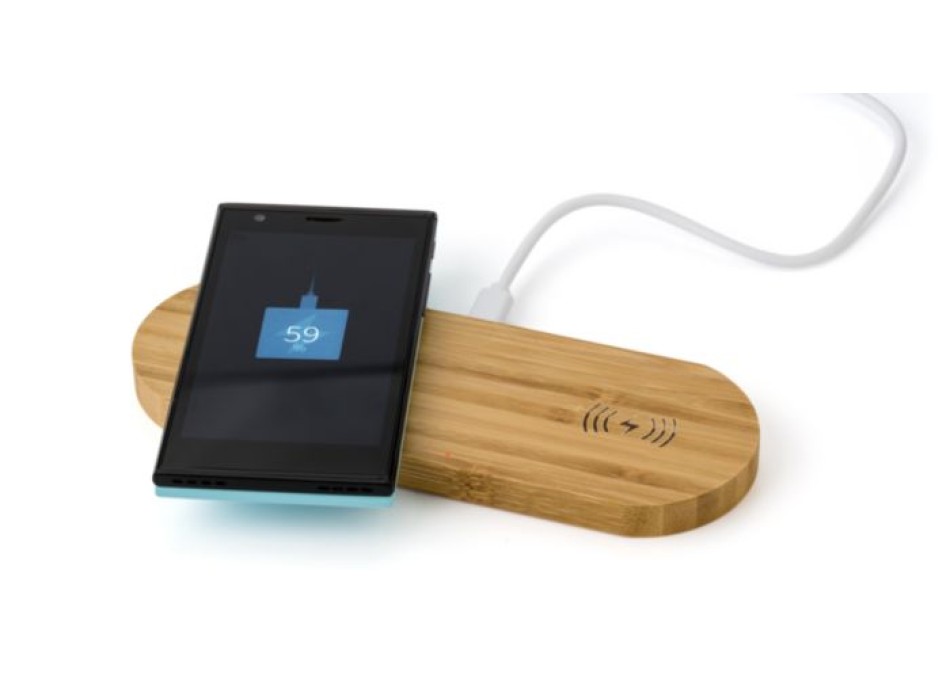 Caricatore wireless doppia posizione in bamboo Tatum FullGadgets.com