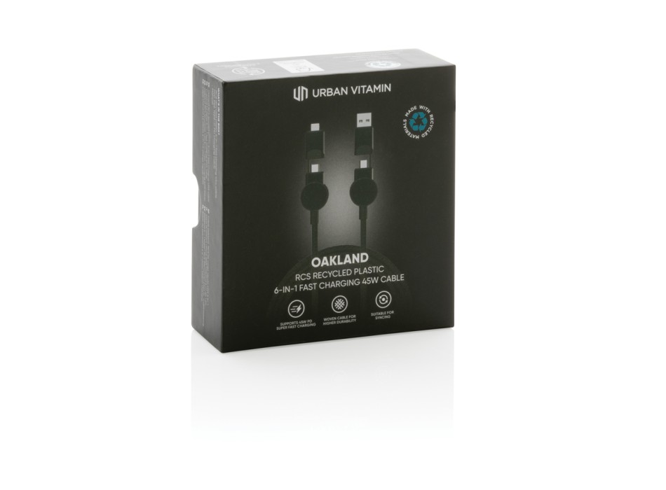 Cavo di ricarica veloce 60W Oakland 6in1, 1,2m rplastica RCS FullGadgets.com