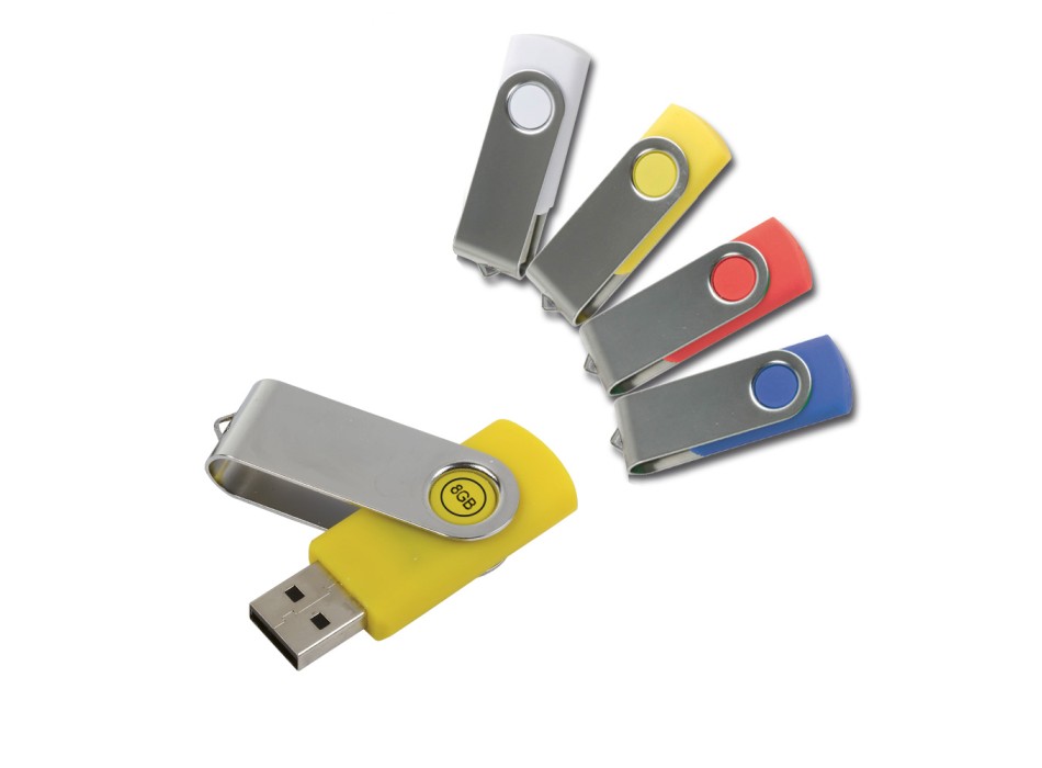 Chiavetta girevole usb 8gb abs gommata/metallo possibilità di import su richiesta FullGadgets.com