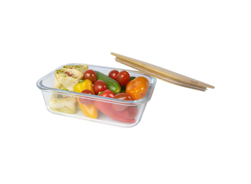 Contenitore per pranzo Roby di vetro con coperchio in bambù FullGadgets.com