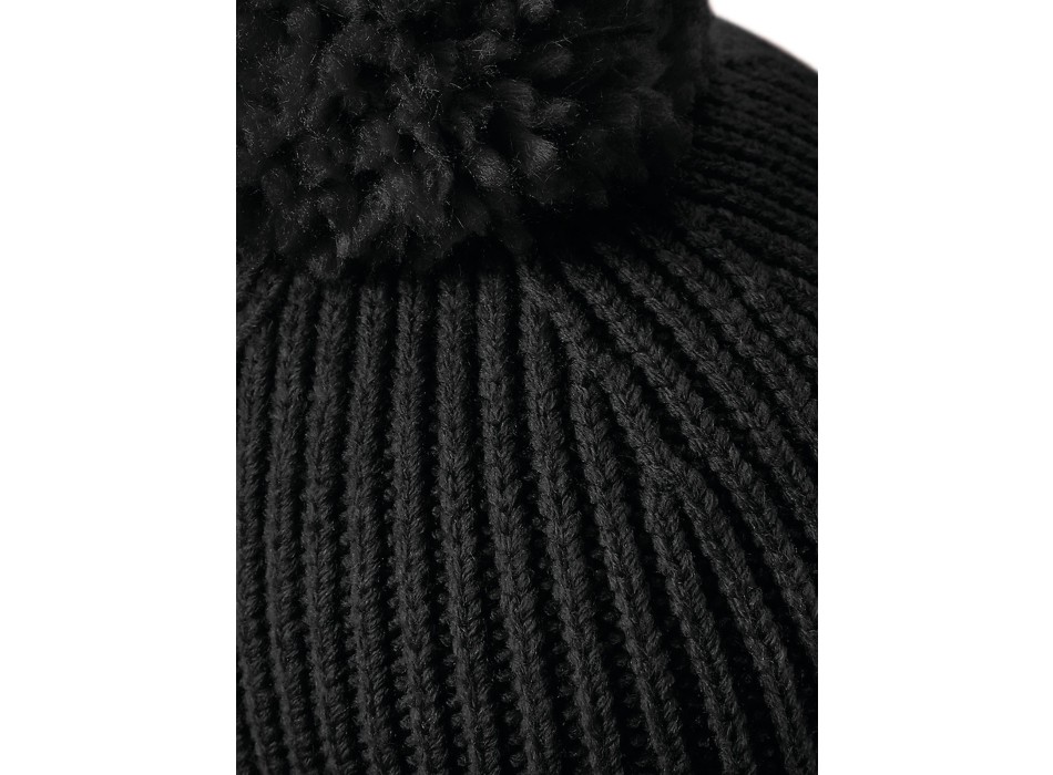 Engineered Knit Ribbed Pom Pom Beanie FullGadgets.com