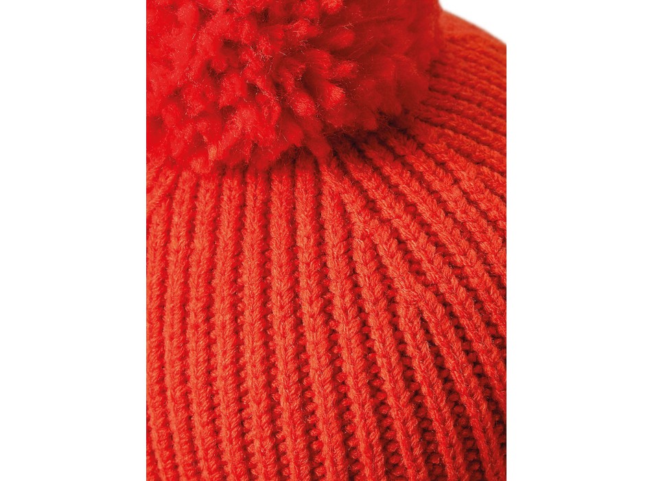 Engineered Knit Ribbed Pom Pom Beanie FullGadgets.com