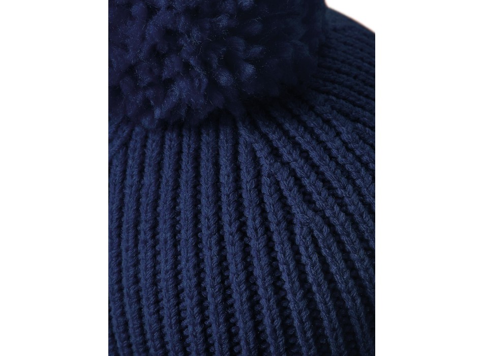 Engineered Knit Ribbed Pom Pom Beanie FullGadgets.com