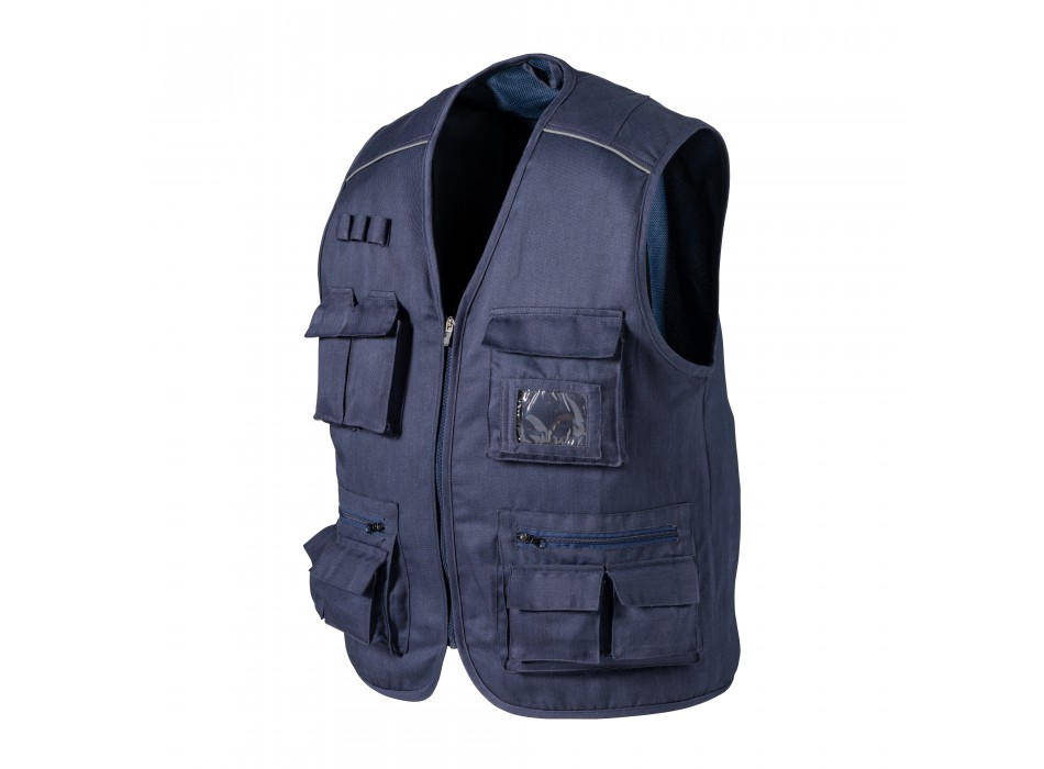 Gilet multi tasche in polycotton, chiusura a zip, 5 tasche frontali FullGadgets.com