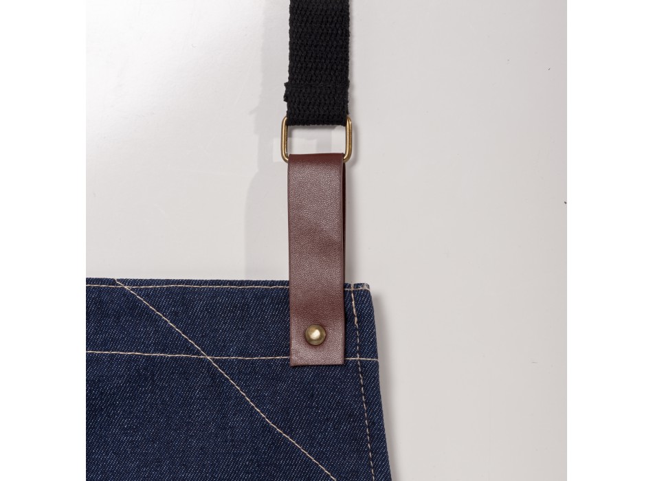 Grembiule da cucina regolabile  in cotone denim con 2 tasche frontali. FullGadgets.com