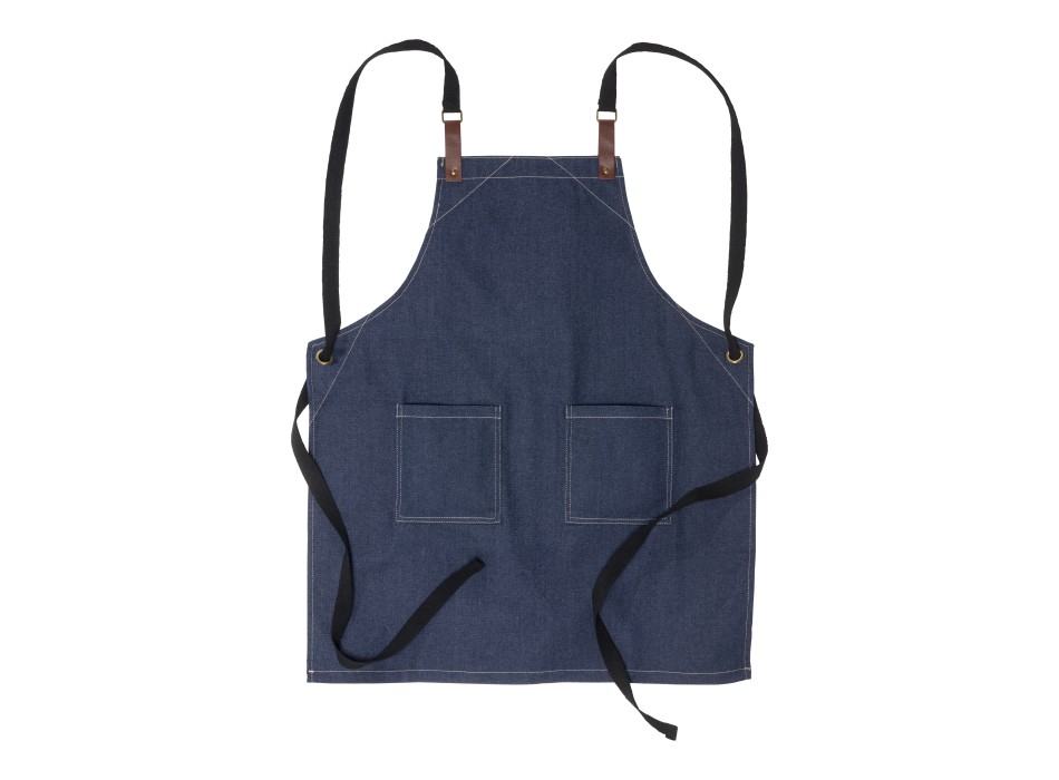 Grembiule da cucina regolabile  in cotone denim con 2 tasche frontali. FullGadgets.com