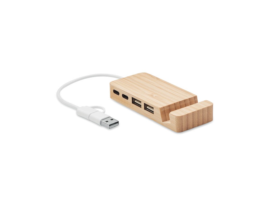 HUBSTAND - Hub USB a 4 porte in bamboo FullGadgets.com