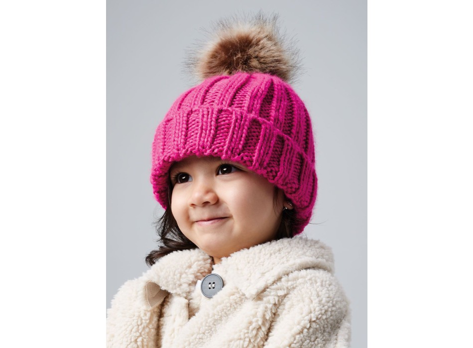 Infant Fur Pom Pom Chunky Beanie FullGadgets.com